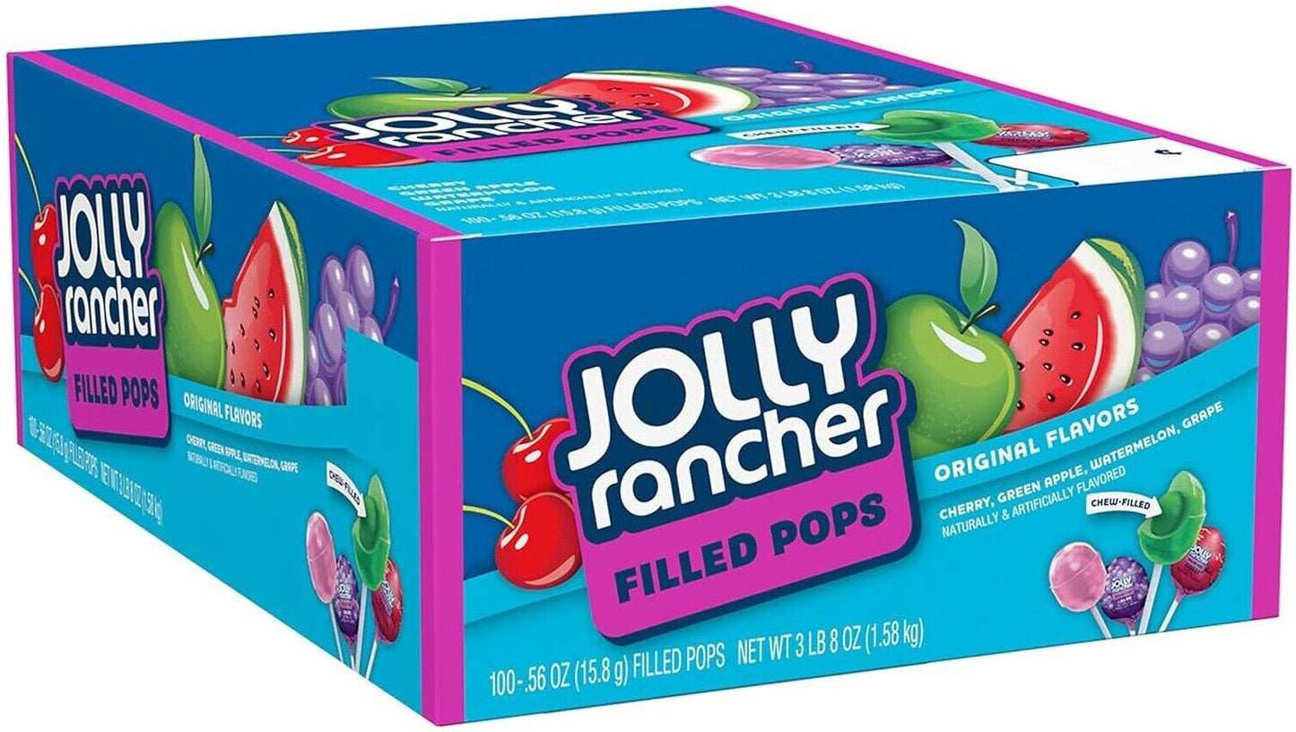Jolly Rancher Fruit Chews Pops Filled 100's 0.56oz (15.8g)