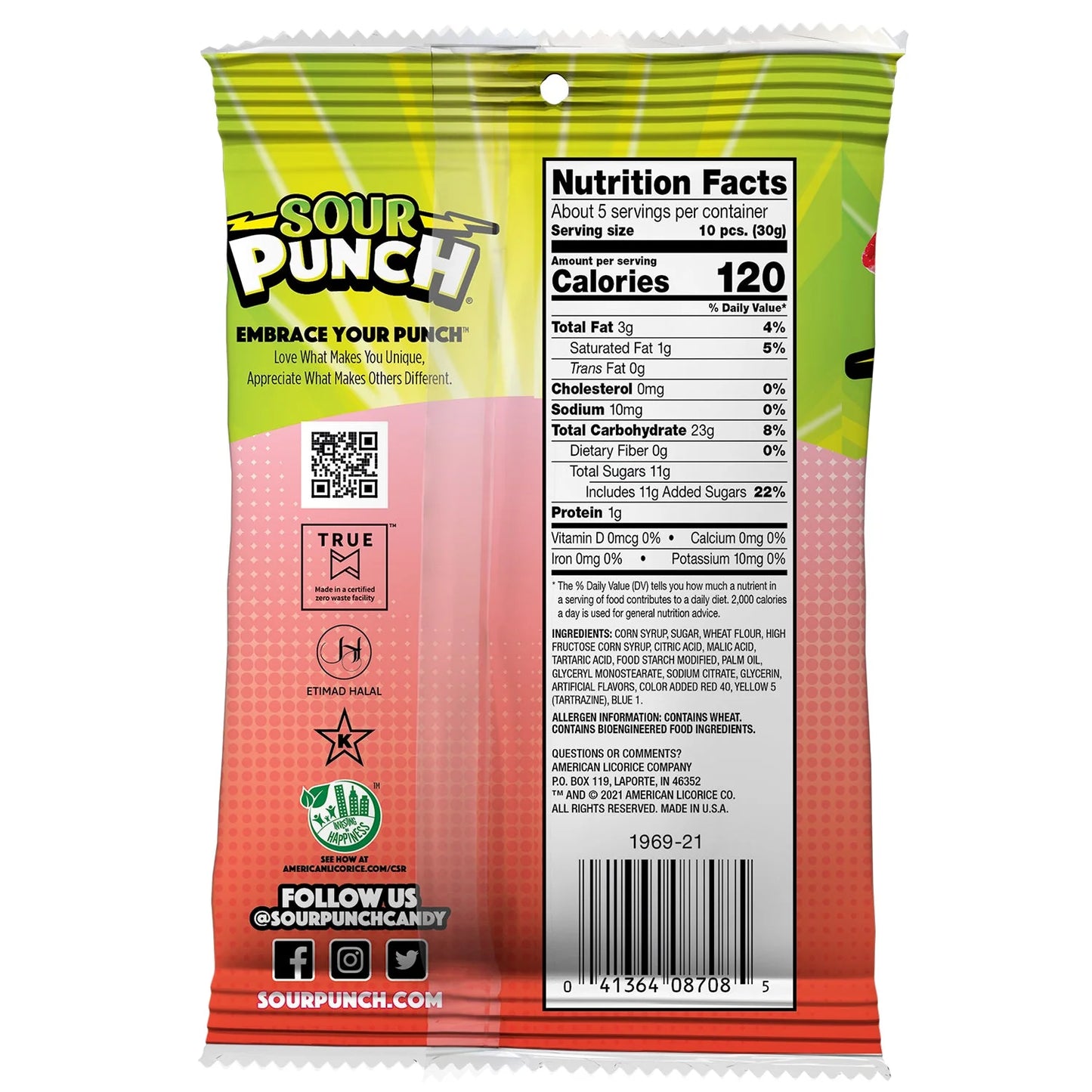 Sour Punch Bites Rad Reds 5oz (142g)