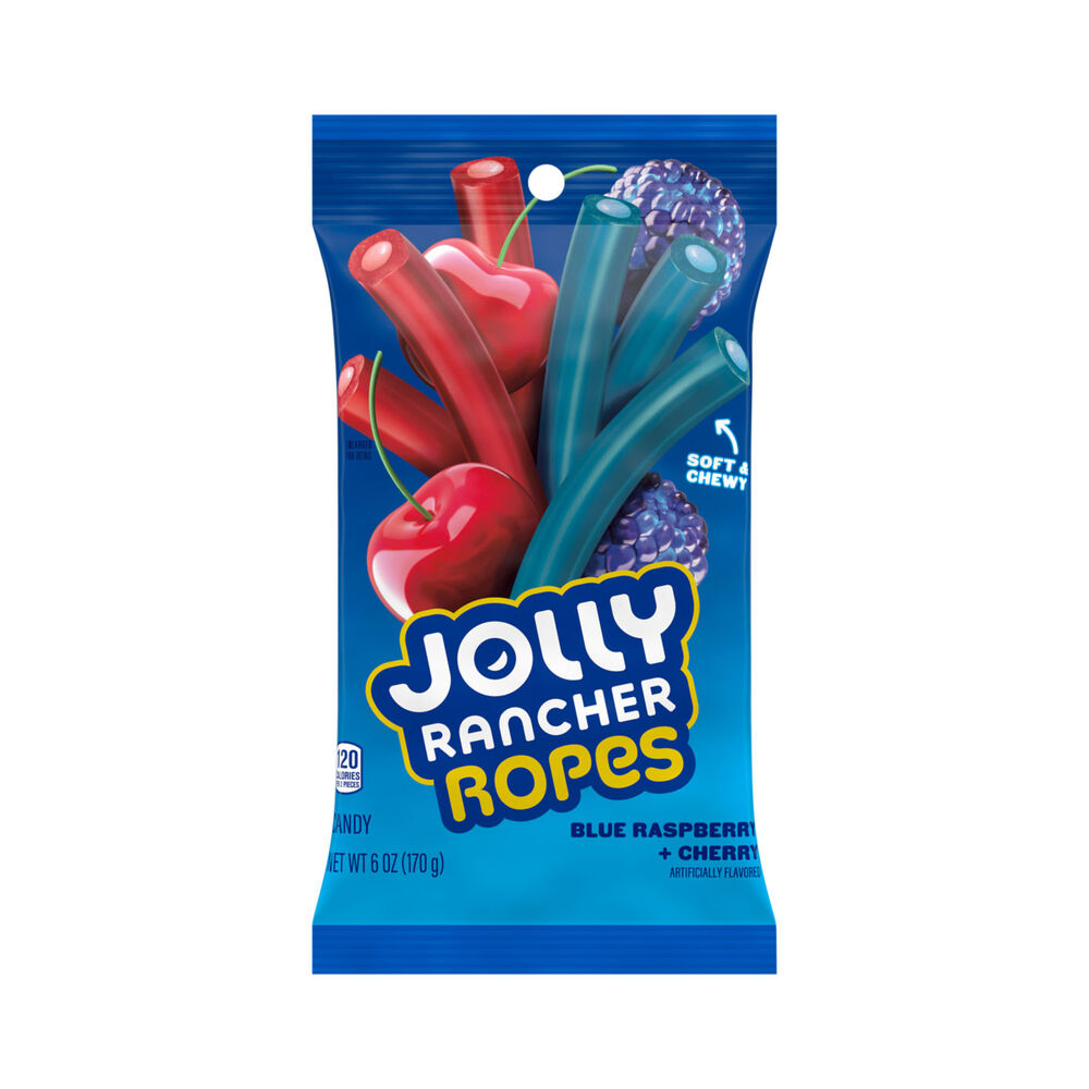 Jolly Rancher Ropes Blue Raspberry And Cherry 6oz (170g)