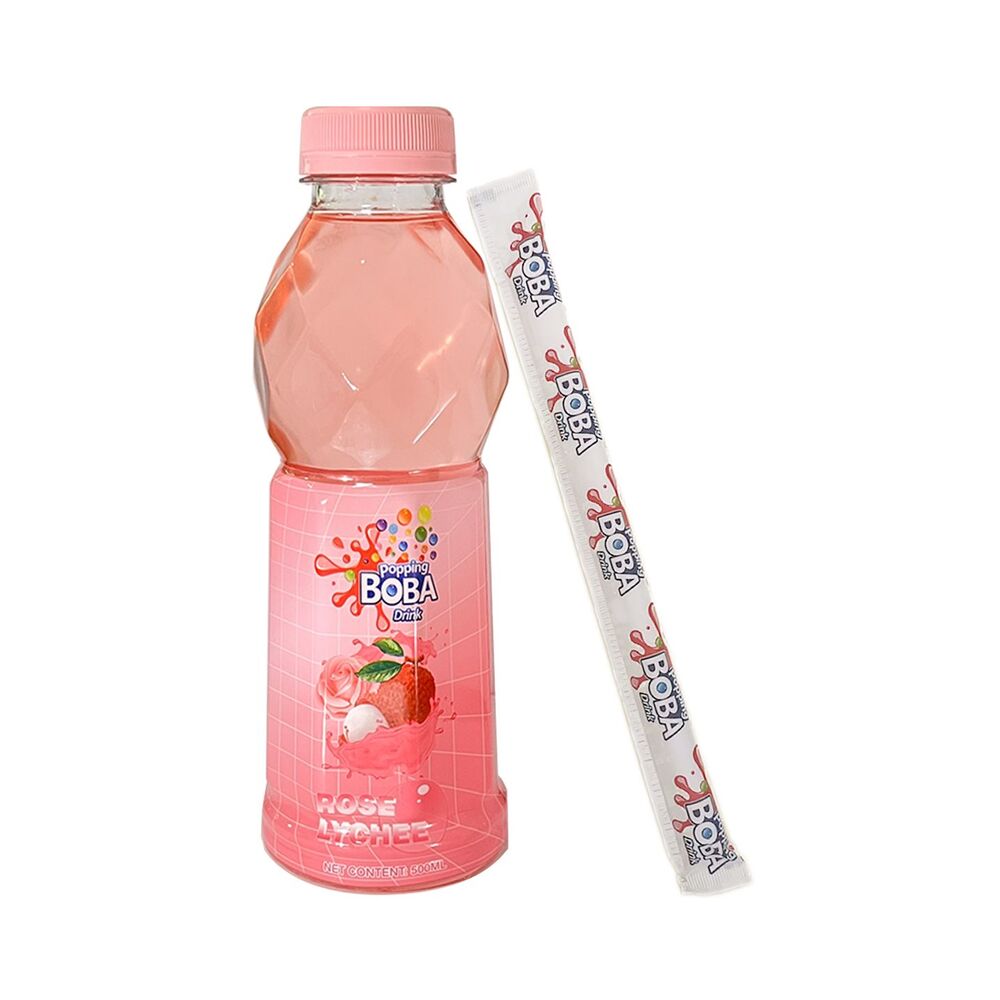 Boba Popping Drink Rose Lychee 500ml