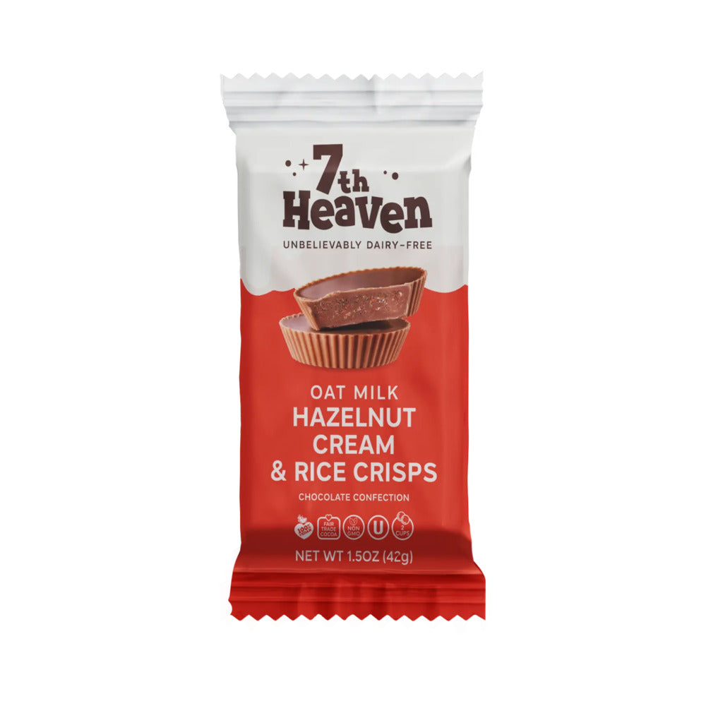 7th Heaven, Vegan Hazelnut Cream and Rice Crisp Chocolate Cups 1.5oz (42g)