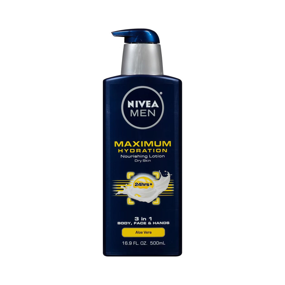 Nivea For Men Maximum Hydration Nourishing Lotion for Dry Skin 3-in-1 I 16.9oz (500ml)