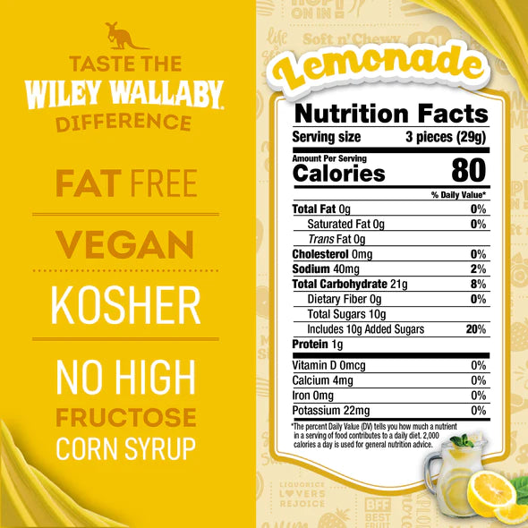 Wiley Wallaby Lemonade Licorice 7.05oz (200g)