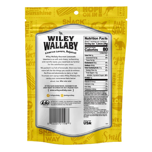 Wiley Wallaby Lemonade Licorice 7.05oz (200g)