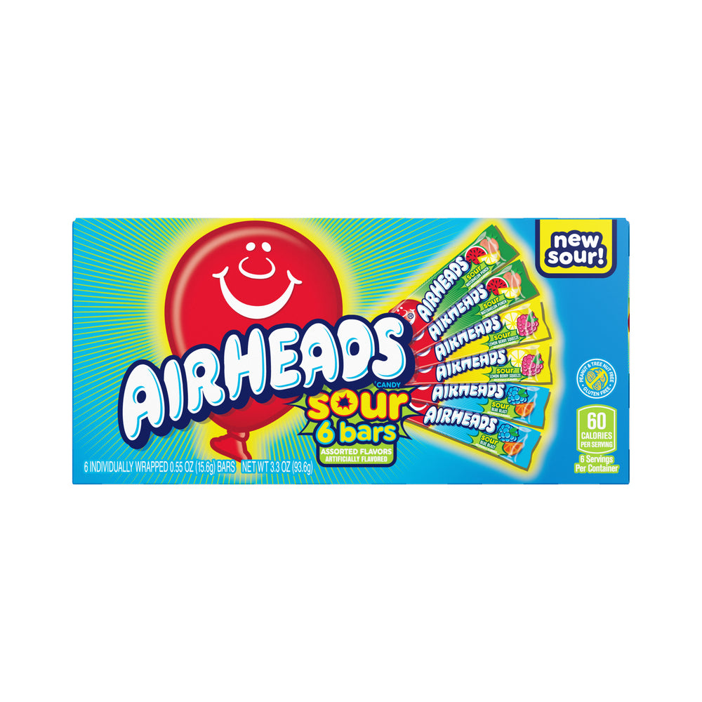 Airheads New Sours Singles Theater Box 3.3oz (94g)