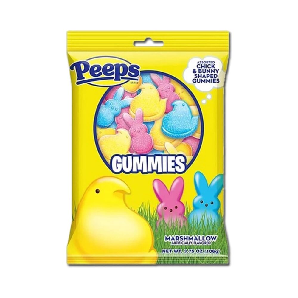 Peeps Easter Gummies Chicks Marshmallow Peg Bag 3.75oz (106g)