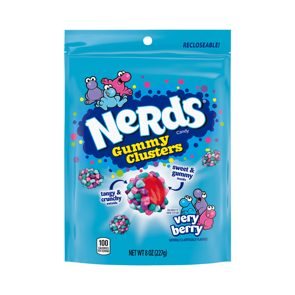 Nerds Clusters Gummy Very Berry Resealable Bag 8oz (226g)