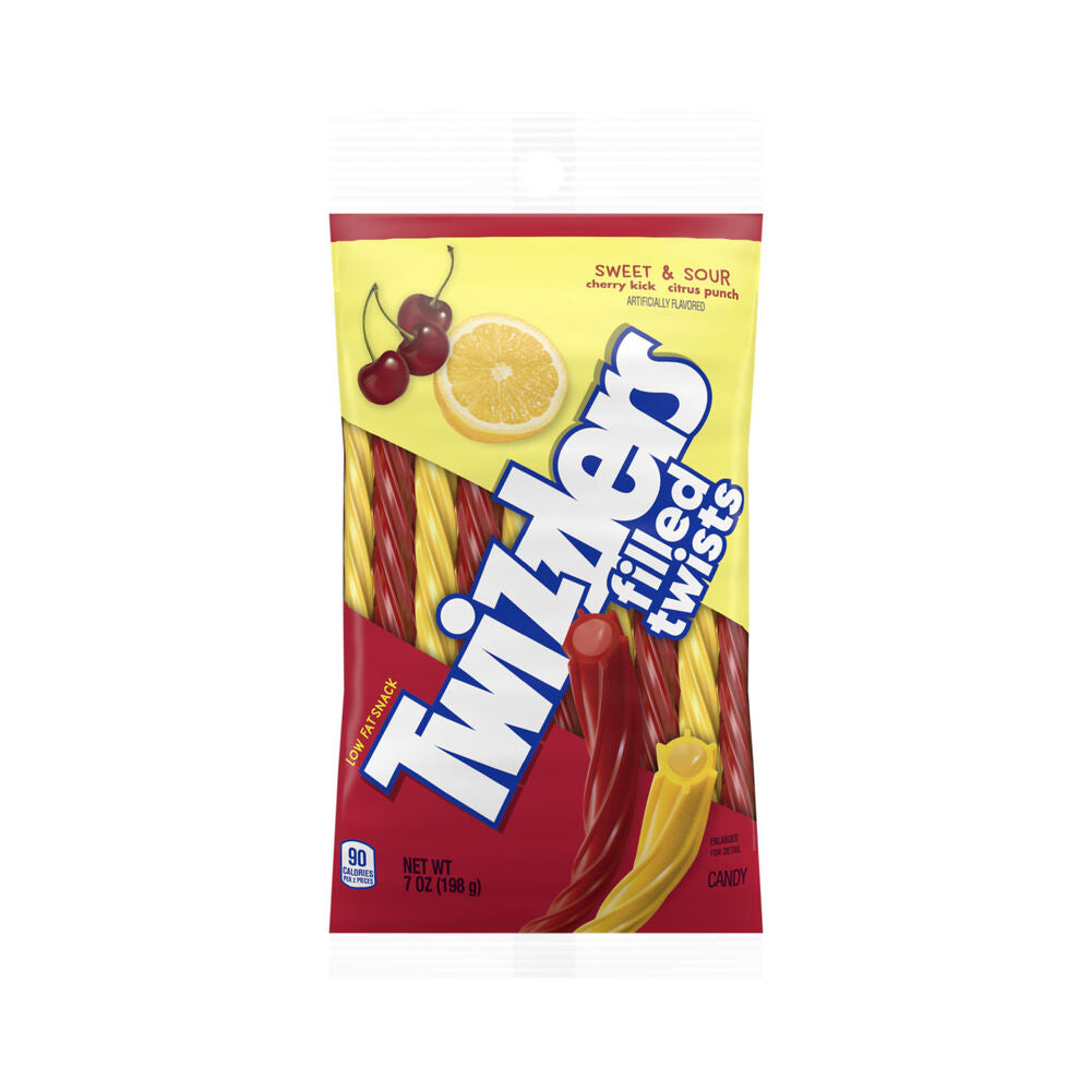 Twizzler Sweet & Sour Filled Twists Peg Bag 7oz (198g)