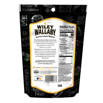 Wiley Wallaby Black Licorice Beans 7.05oz (200g)