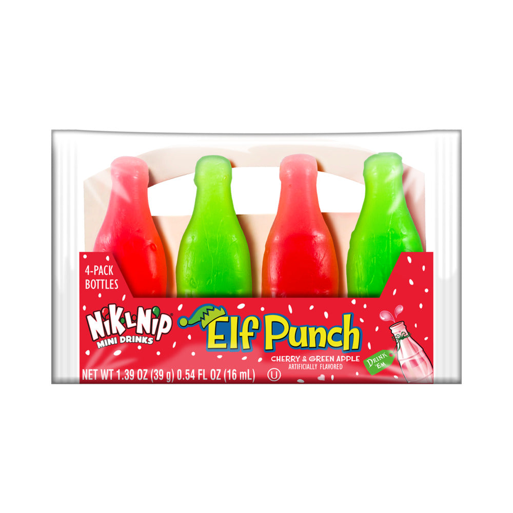 Concord Nik-L-Nip Elf Punch (Cherry & Green Apple) Wax Bottles 4's