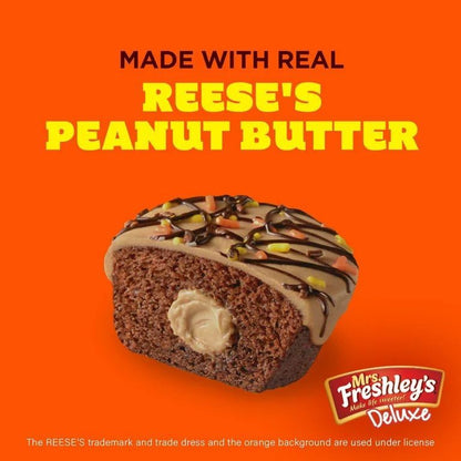 Mrs. Freshley's Deluxe Reese's Peanut Butter Cakes - 6 Individually wrapped Cupcakes, 13oz (396g)