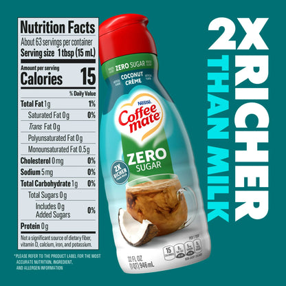 Coffee Mate Zero Sugar Coconut Creamer 32oz (946ml)