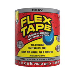 Flex Tape Rubberized Waterproof Tape, 4" x 5', Gray