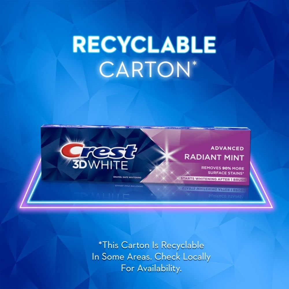Crest 3D White I Whitening Toothpaste Radiant Mint I 4.9oz (138g)
