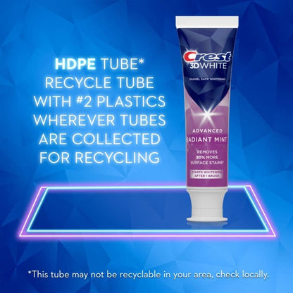 Crest 3D White I Whitening Toothpaste Radiant Mint I 4.9oz (138g)
