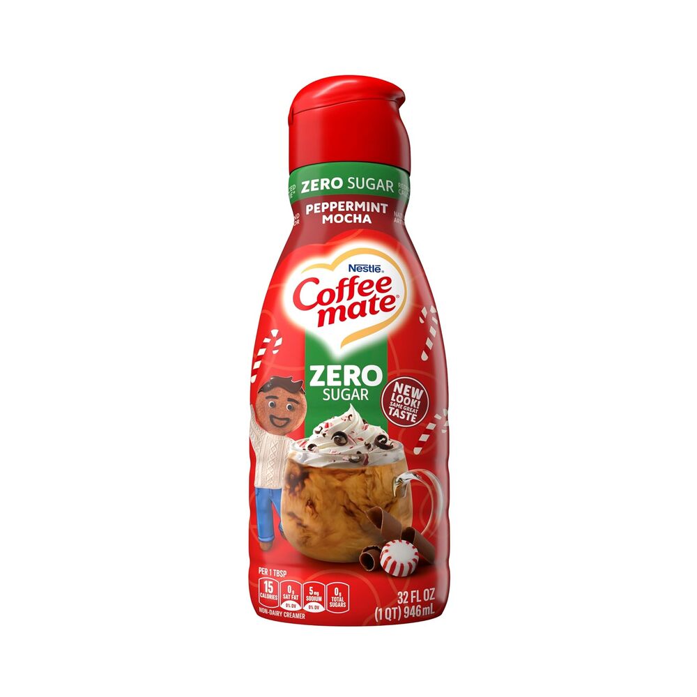Coffee Mate Zero Sugar Peppermint Mocha Creamer 32oz (946ml) BEST BEFORE 10/05/2025