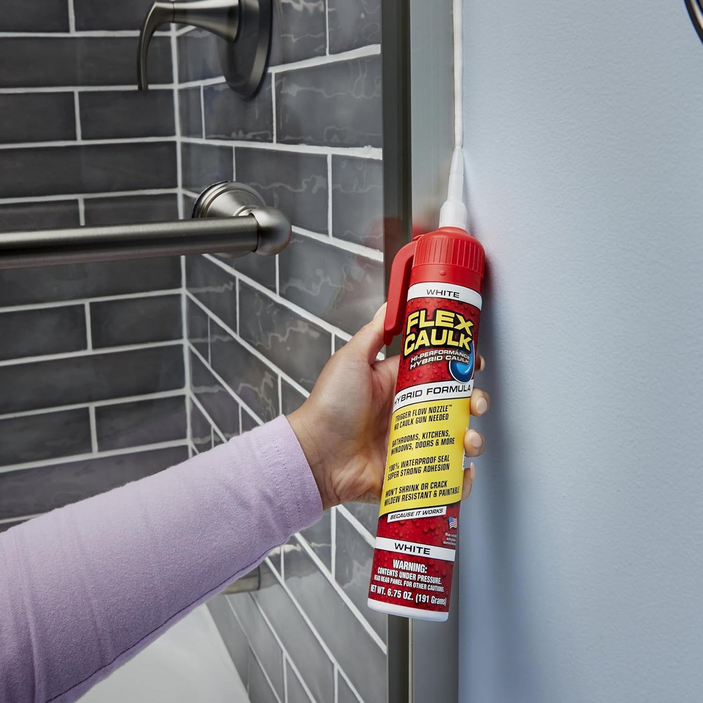 Flex Caulk White All Purpose White 9 oz Pressurized Can, Trigger Flow Nozzle 9oz (255g)