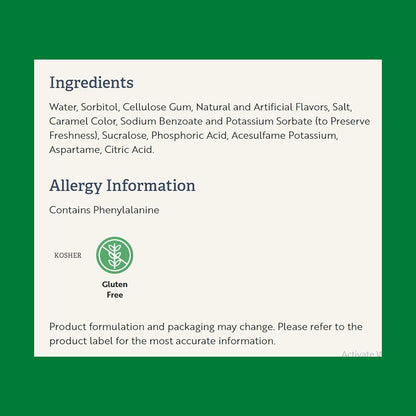 Maple Grove Sugar Free Maple Flavored Syrup Bottle 12oz (355ml)