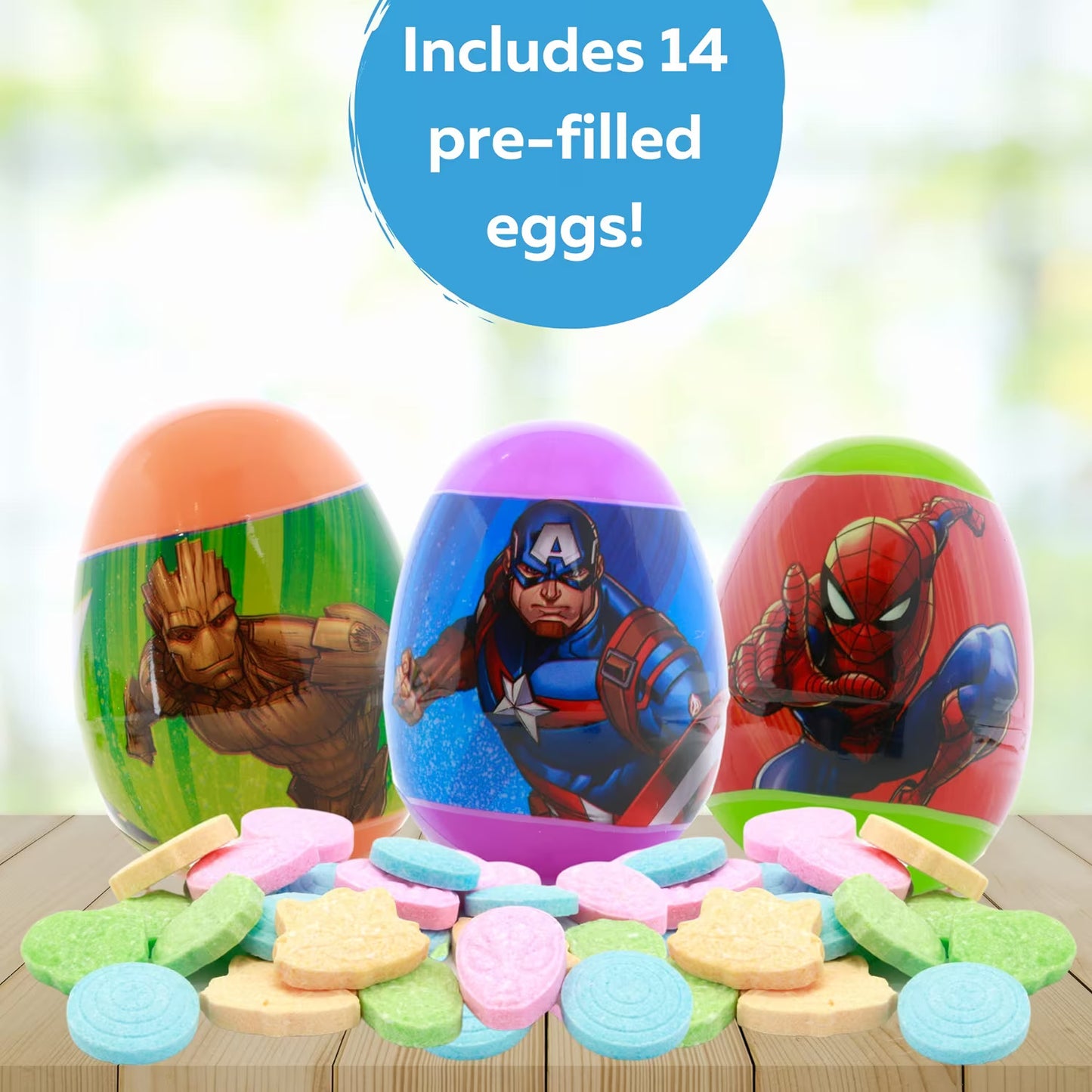 Marvel Assorted Egg Hunt with Candy 14ct 2.47oz (70g)