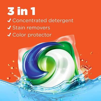 Tide PODS laundry detergent pacs, 3-in-1 Stain Remover, Odor Fighter, Color Protector, 57 Count