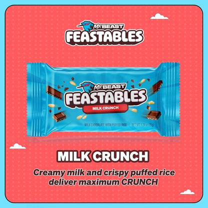 Feastbles Mr Beast Milk Crunch Chocolate Bar 35g