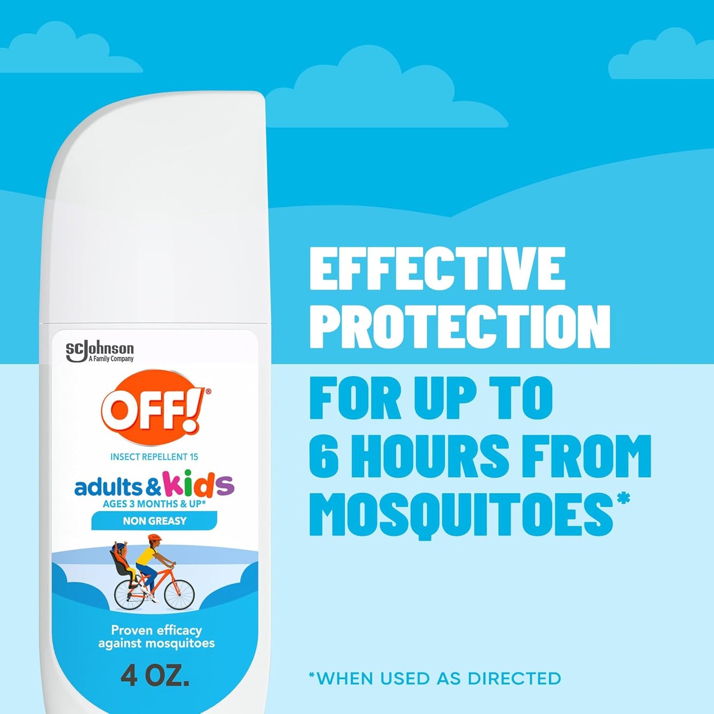 OFF! Adults & Kids Non Greasy Insect Repellent 4oz (113ml)