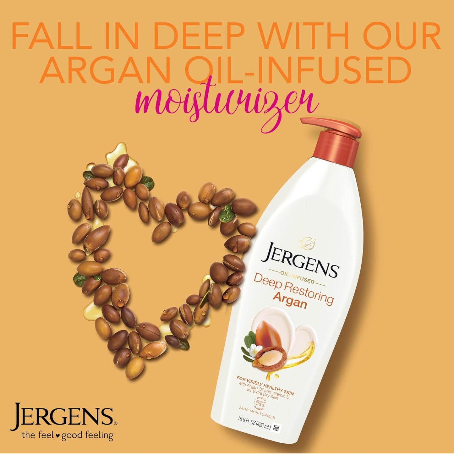 Jergens Moisturizer Deep Restoring Argan Oil Hand and Body Lotion 16.8oz (496ml)