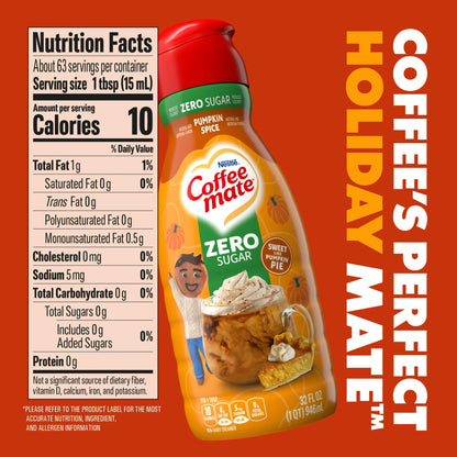 Coffee Mate Zero Sugar Pumpkin Spice 32oz (946ml)