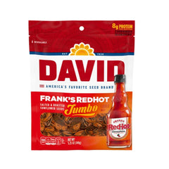 David's Jumbo Sunflower Seeds Franks Red Hot 5.25oz (149g)