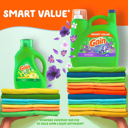 Gain Liquid Laundry Detergent, Lavender Scent 154oz 107 Loads