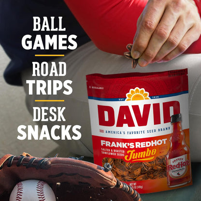 David's Jumbo Sunflower Seeds Franks Red Hot 5.25oz (149g)