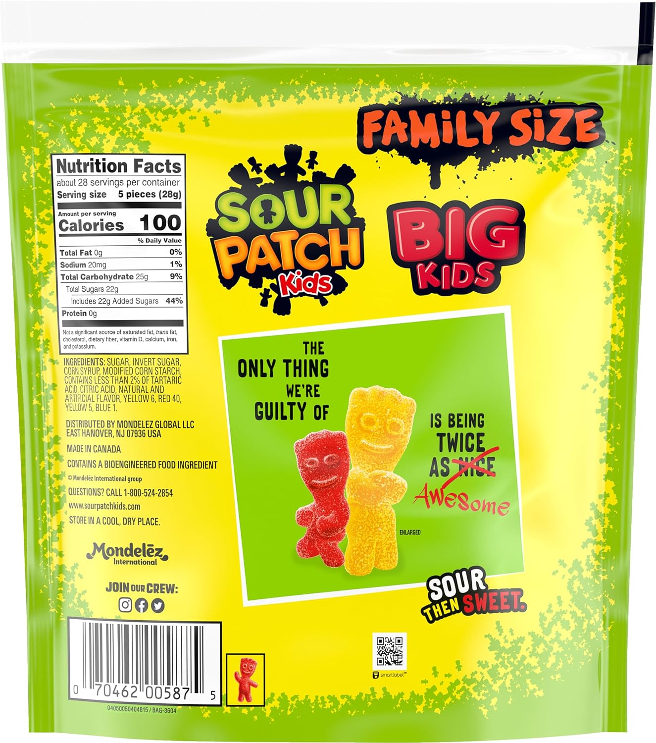 Sour Patch Big Kids resealable Bag 1.7lb (771g)