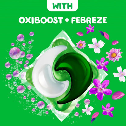 Gain Flings Laundry Detergent Soap Pacs, 3-in-1 Oxi Boost and Febreze, Moonlight Breeze Scent, 60 Count