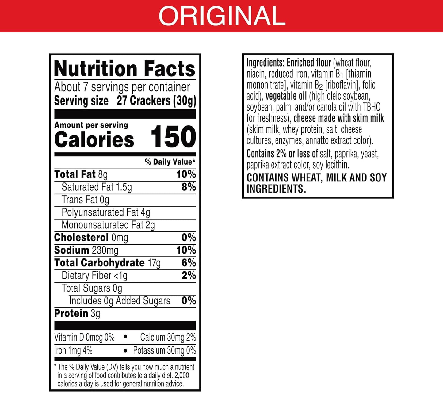 Cheez-It Original Snack Crackers 7oz (198g)