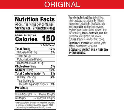Cheez-It Original Snack Crackers 7oz (198g)