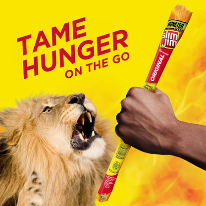 Slim Jim Monster Smoked Meat Sticks, Original Flavor, High Protein, 1.94 oz