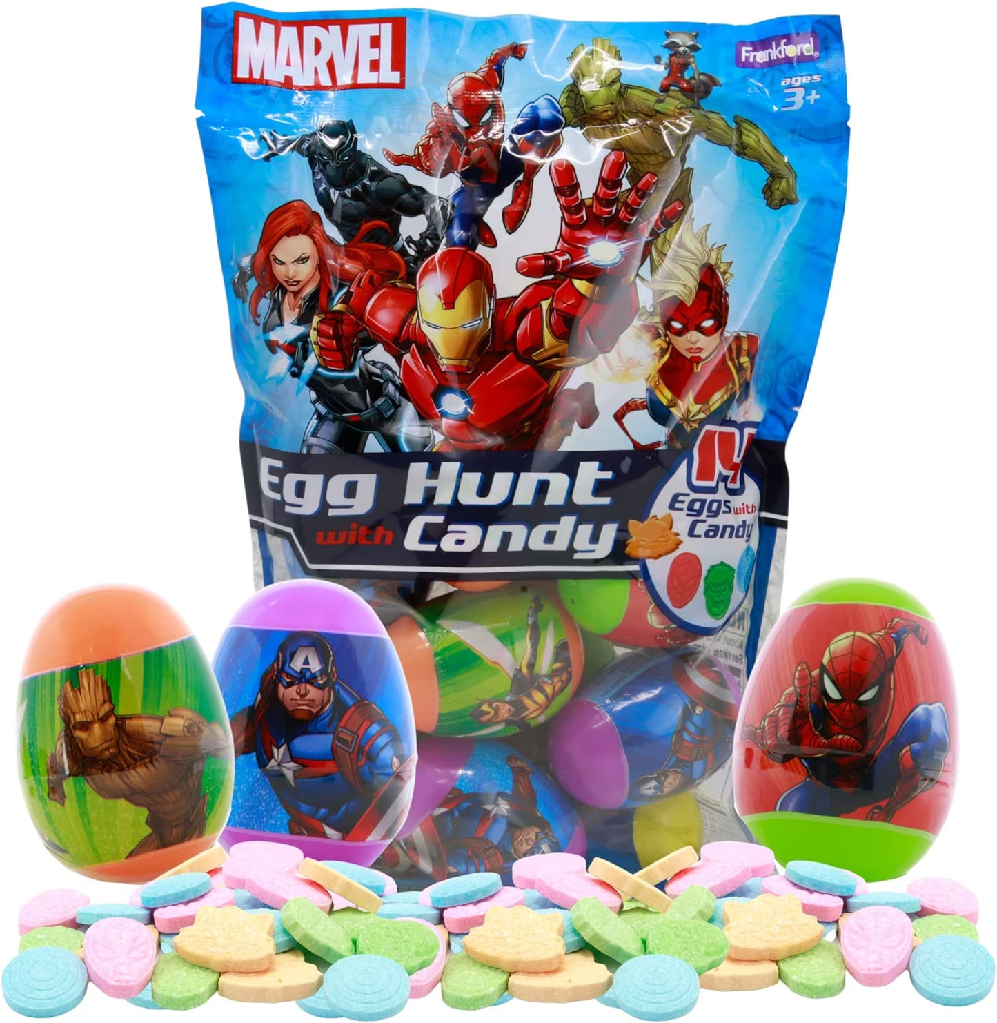 Marvel Assorted Egg Hunt with Candy 14ct 2.47oz (70g)