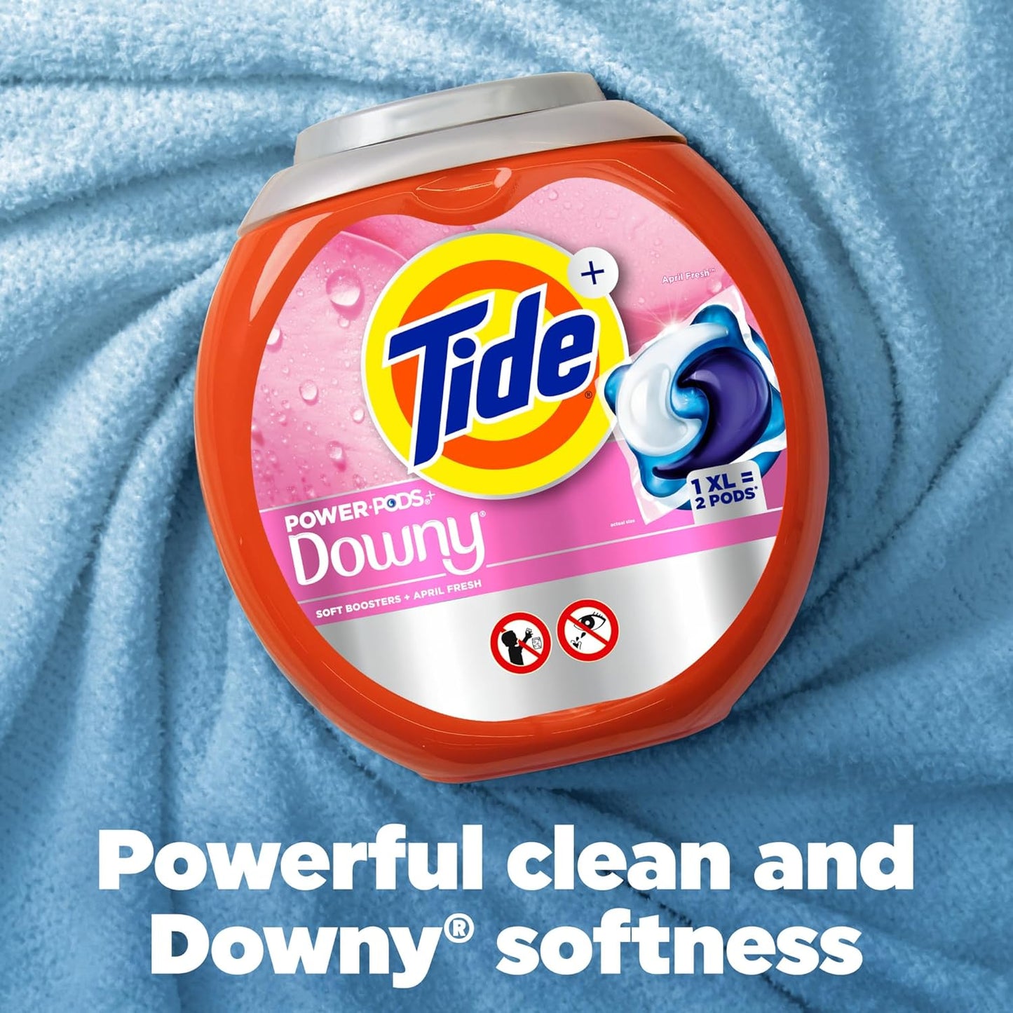 Tide Power PODS Laundry Detergent Pacs with Downy Soft Boosters, April Fresh Scent, 45 Count