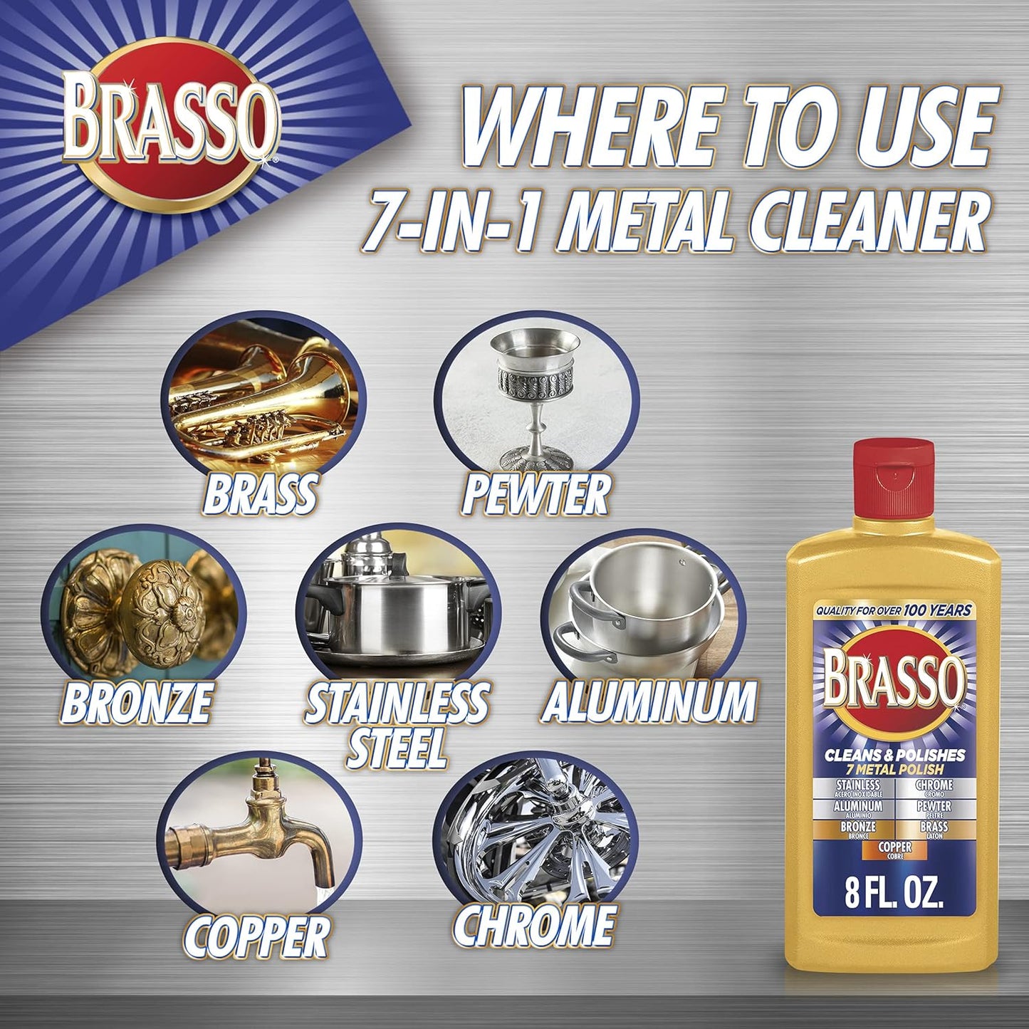 Brasso Multi-Purpose Metal Polish 8oz (236ml)