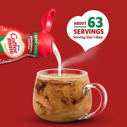 Coffee Mate Zero Sugar Peppermint Mocha Creamer 32oz (946ml) BEST BEFORE 10/05/2025