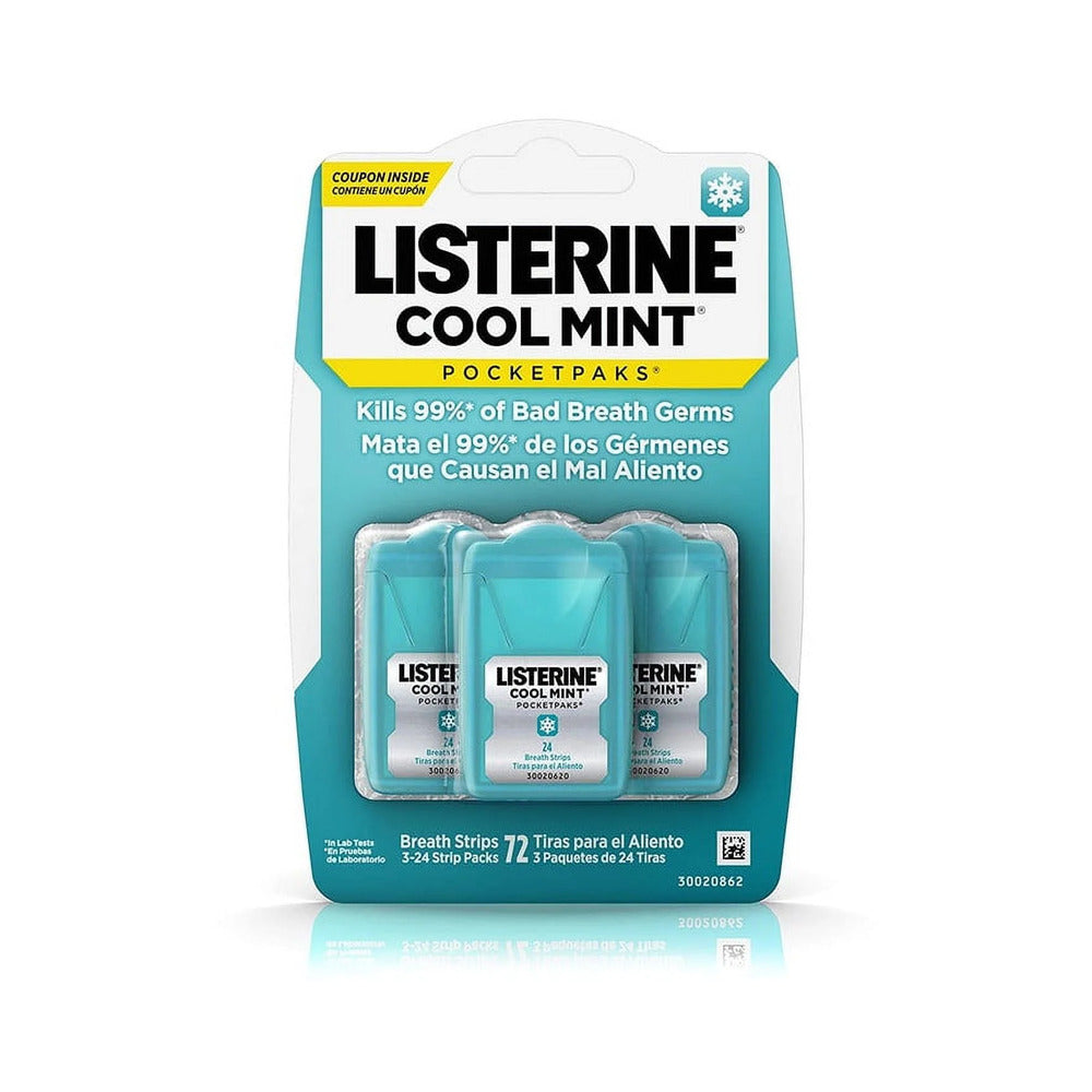 Listerine Cool Mint Pocketpaks Breath Strips 72s