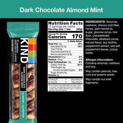 Kind Bars Dark Chocolate & Almond Mint 40g I US