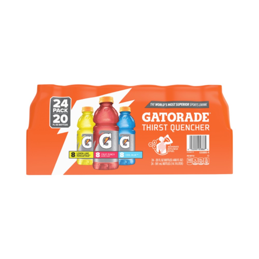 Gatorade G - Perform Thirst Quencher Club Pack 8Fruit Punch/ 8Cool Blue/ 8Lemon Lime I 20oz (591ml)