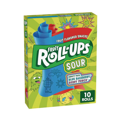 Fruit Roll Ups Sour Variety Pack Blue Razzberry & Berry Punch 10s 5oz (141g)