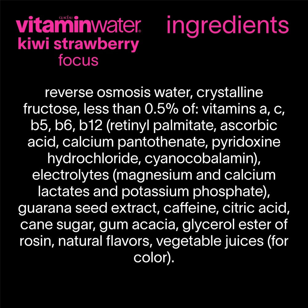 vitamin water Focus Kiwi Strawberry Flavored Water Beverage, 20oz (591ml) Bottle