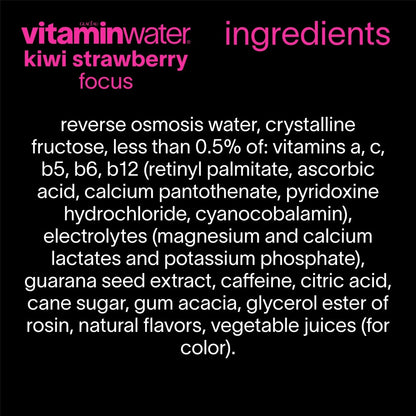 vitamin water Focus Kiwi Strawberry Flavored Water Beverage, 20oz (591ml) Bottle