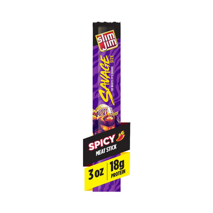 Slim Jim Savage Smoked Meat Sticks  Spicy Flavour - 3oz (85g)