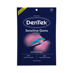 DenTek Comfort Clean Sensitive Gums Floss Picks, Soft & Silky Ribbon, 150 Count