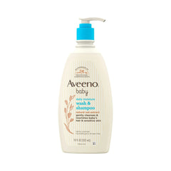 Aveeno Baby Daily Moisture Bath Body Wash & Shampoo Fragrance Free (18oz) 532ml