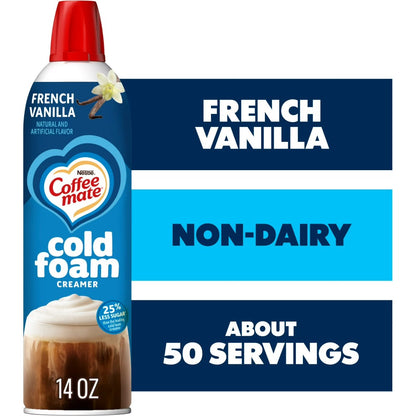 Coffee mate Non Dairy French Vanilla Flavoured Cold Foam Coffee Creamer 14oz (414ml)